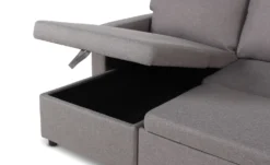 Canapé convertible avec angle réversible Baleares Tissu Gris clair