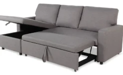 Canapé convertible avec angle réversible Baleares Tissu Gris clair