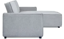 Canapé convertible cic-clac avec angle réversible Pikado Tissu effet lin Gris clair