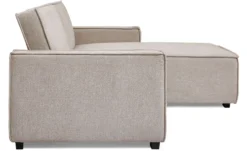 Canapé convertible cic-clac avec angle réversible Pikado Tissu effet lin Taupe clair