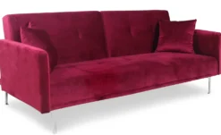 Canapé convertible clic-clac 3 places Carla Velours Rouge