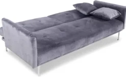 Canapé convertible clic-clac 3 places Carla Velours Gris