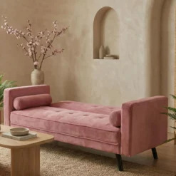 Canapé convertible clic-clac scandinave Slow Velours Rose