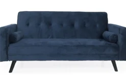 Canapé convertible clic-clac scandinave Slow Velours Bleu