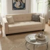Canapé convertible 3 places Clayton Tissu Beige