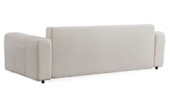 Canapé convertible 3 places Cloudy Tissu bouclette Crème