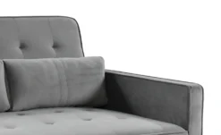Canapé convertible 2 places Komaria Velours Gris