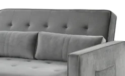 Canapé convertible 2 places Komaria Velours Gris