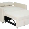Canapé convertible 2 places Komaria Velours Beige
