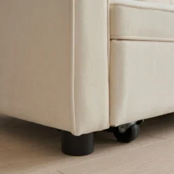 Canapé convertible 2 places Komaria Velours Beige