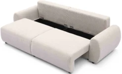 Canapé convertible 3 places Traviata Velours côtelé Beige