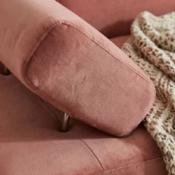 Canapé d'angle avec têtières relevables Alfa Velours Rose