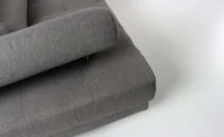Canapé d'angle avec têtières relevables Alfa Tissu Gris