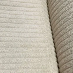 Canapé d'angle convertible Antoni avec têtières relevables angle à droite Velours côtelé Beige