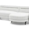 Canapé d'angle convertible avec méridienne arrondie Milord Tissu texturé Crème