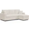 Canapé d’angle convertible avec coffre de rangement réversible Toledo Velours côtelé Beige