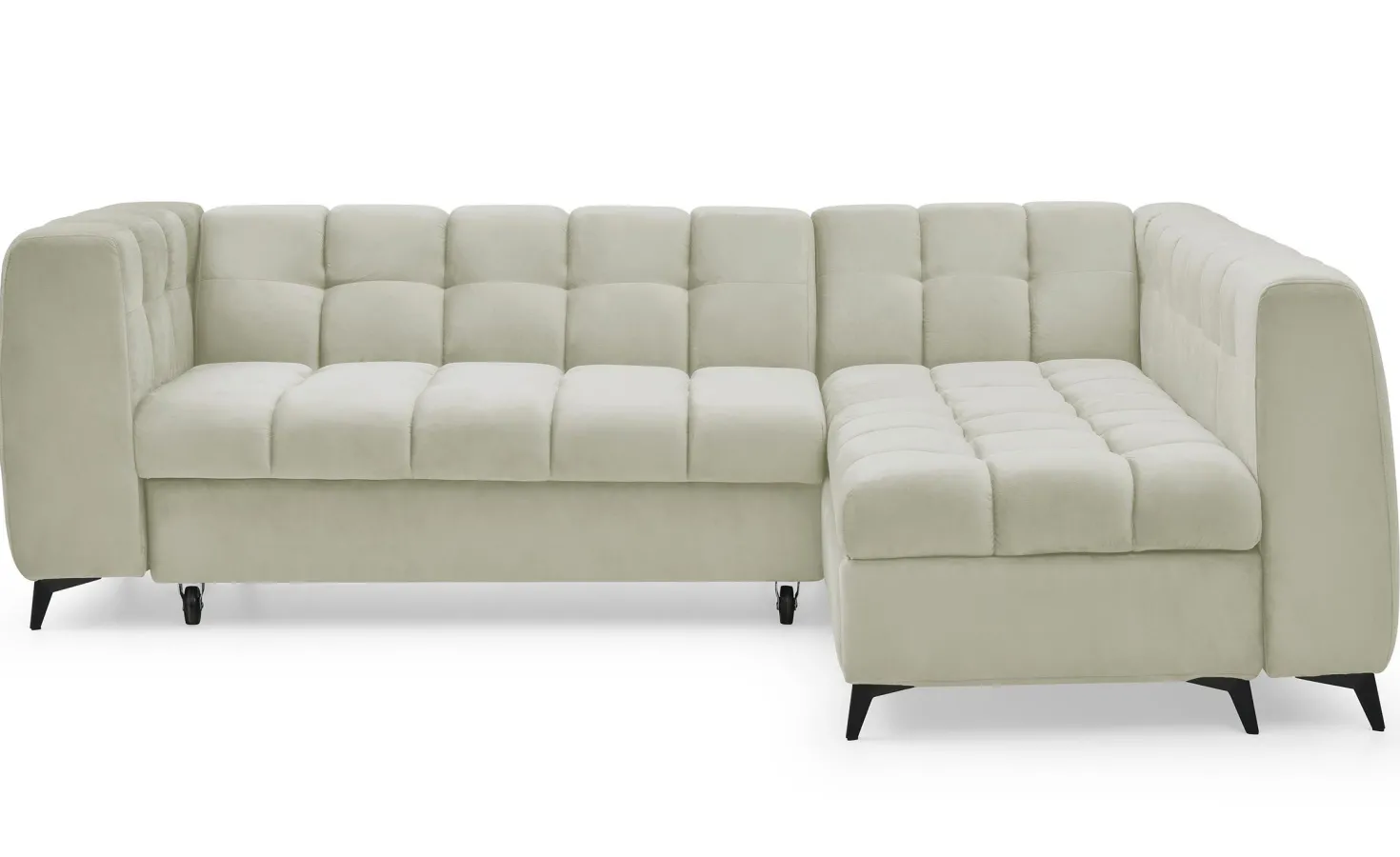 Canapé d'angle convertible Chessy Velours Beige