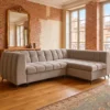Canapé d'angle convertible Chessy Velours Taupe