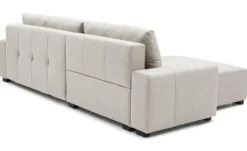 Canapé d'angle convertible élégant Malone Tissu Beige