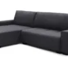 Canapé d'angle convertible élégant Malone Tissu Noir