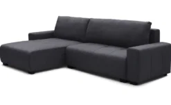 Canapé d'angle convertible élégant Malone Tissu Noir