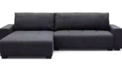 Canapé d'angle convertible élégant Malone Tissu Noir