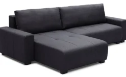 Canapé d'angle convertible élégant Malone Tissu Noir