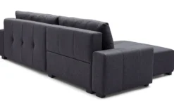 Canapé d'angle convertible élégant Malone Tissu Noir
