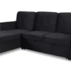 Canapé d'angle convertible moderne Delacroix Velours Noir