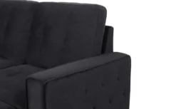 Canapé d'angle convertible moderne Delacroix Velours Noir