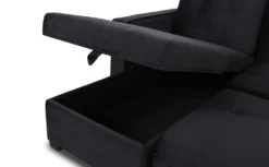 Canapé d'angle convertible moderne Delacroix Velours Noir