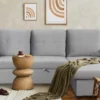 Canapé d'angle convertible moderne Delacroix Velours Argent
