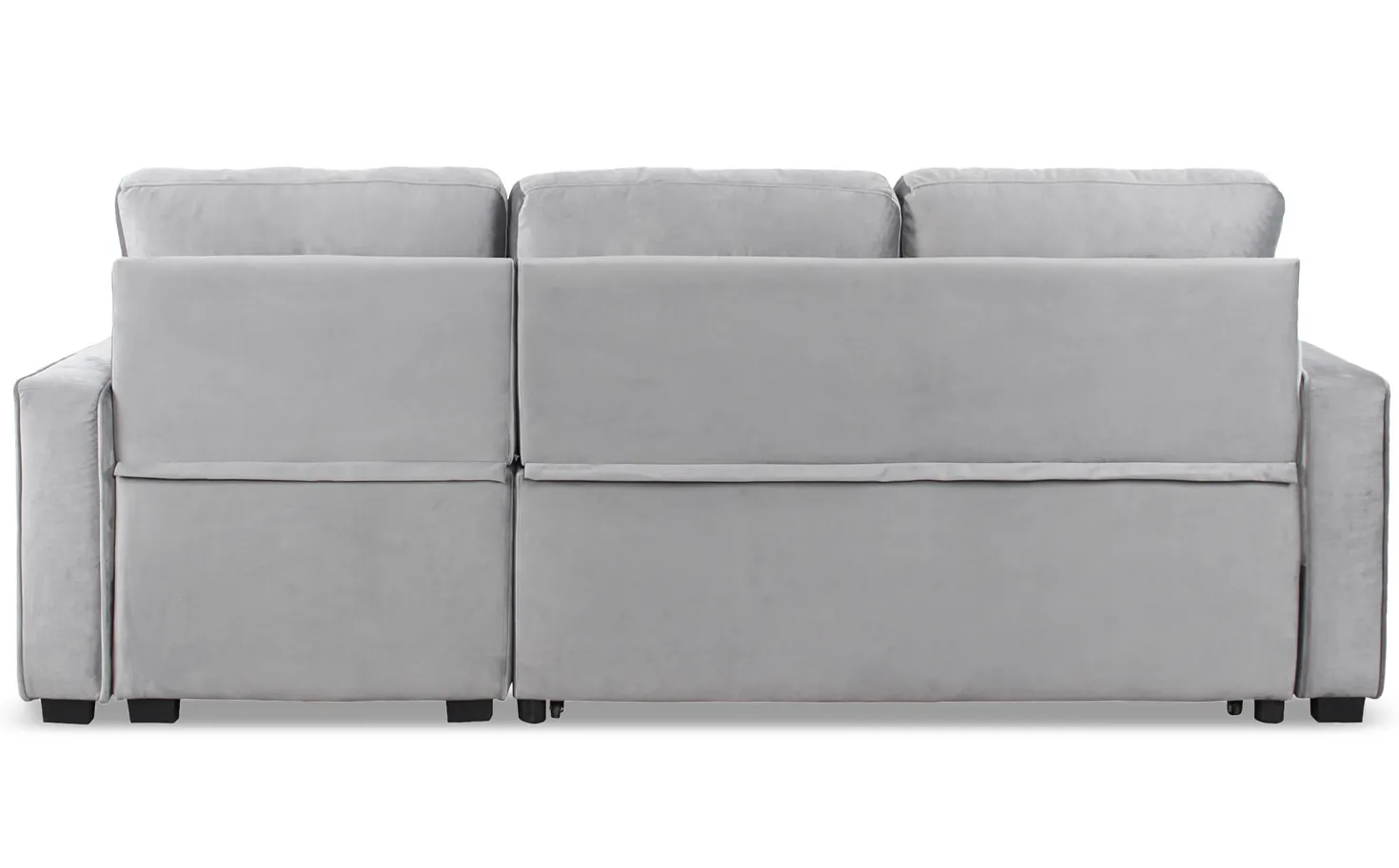Canapé d'angle convertible moderne Delacroix Velours Argent