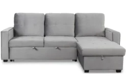 Canapé d'angle convertible moderne Delacroix Velours Argent