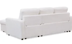 Canapé d'angle convertible Toledo Tissu Bouclette Crème