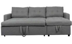 Canapé d'angle convertible Toledo Tissu Gris
