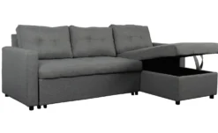 Canapé d'angle convertible Toledo Tissu Gris