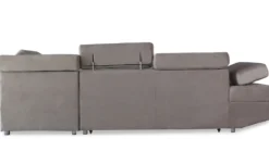 Canapé d'angle à droite moderne et convertible Lido Velours Taupe