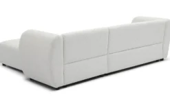 Canapé d'angle réversible moderne Larry Tissu bouclette Crème