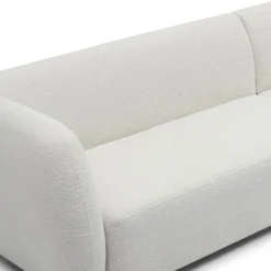 Canapé d'angle réversible moderne Larry Tissu bouclette Crème