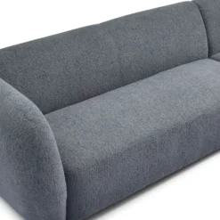 Canapé d'angle réversible moderne Larry Tissu bouclette Gris