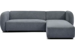 Canapé d'angle réversible moderne Larry Tissu bouclette Gris