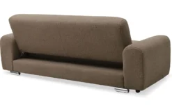Canapé-lit clic-clac 3 places confort Lucille Tissu bouclette Taupe