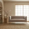 Canapé moderne 2 places à coutures verticales Sacramento Velours Taupe