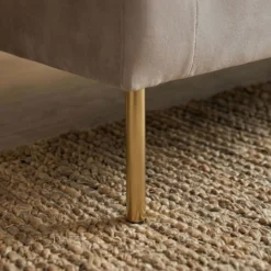 Canapé moderne 2 places à coutures verticales Sacramento Velours Taupe