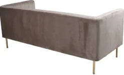 Canapé moderne 3 places à coutures verticales Sacramento Velours Taupe