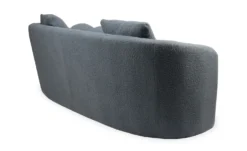 Canapé 3 places au design élégant et incurvé Alex Tissu bouclette Gris