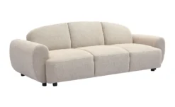 Canapé 3 places convertible dossier et accoudoirs arrondis Oliver Tissu texturé Beige