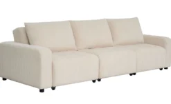 Canapé 3 places convertible et modulable Castelo Velours côtelé Crème