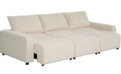 Canapé 3 places convertible et modulable Castelo Velours côtelé Crème